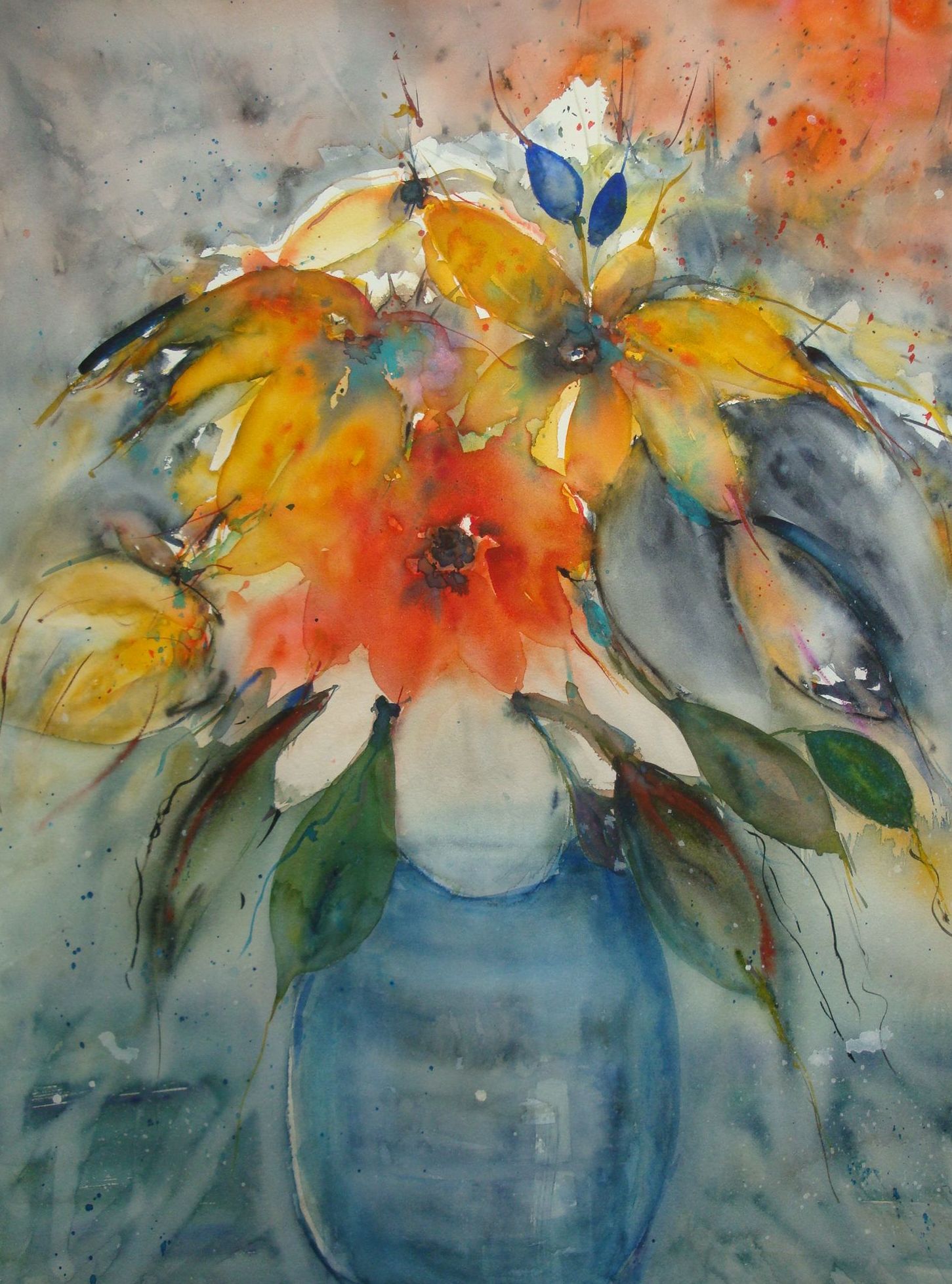 Blumen in blauer Vase 2015, 56 x 76 Blumen in blauer Vase 2015, 56 x 76