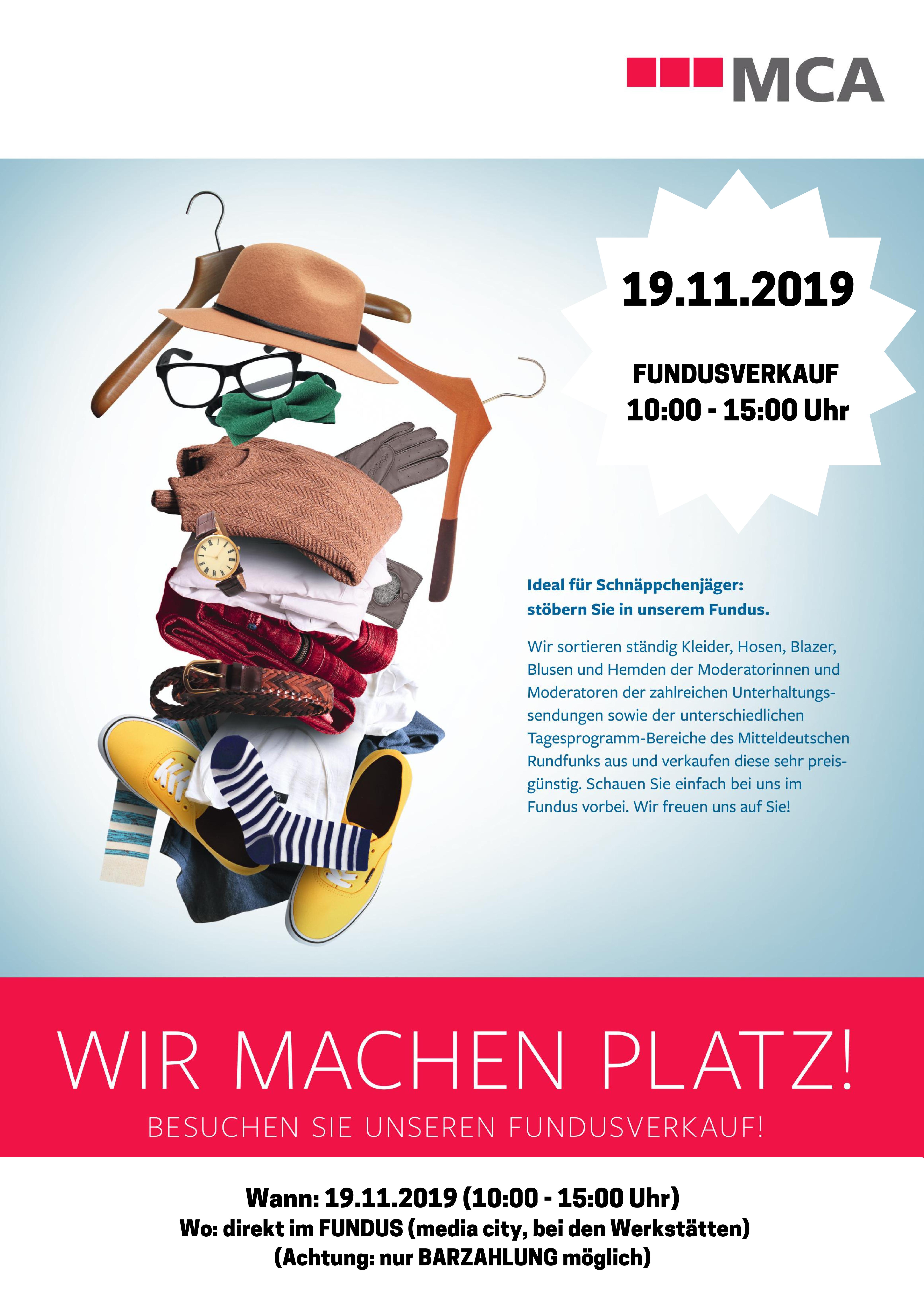 Fundusverkauf in der media city leipzig am 19.11.2019 Fundusverkauf in der media city leipzig am 19.11.2019